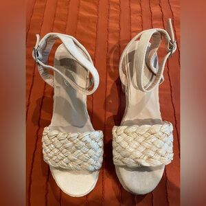 Elegant Cream Woven Sandals